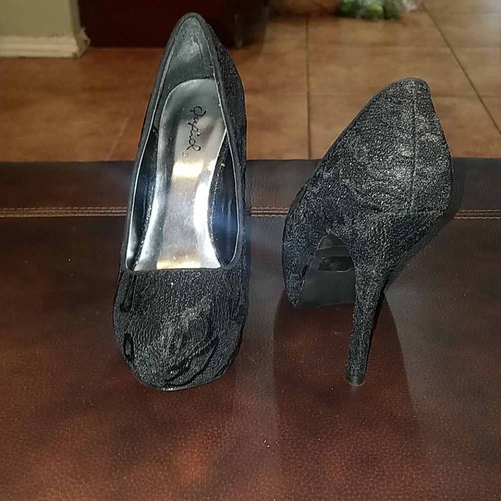 Black lace Qupid heels...BRAND NEW! - Picture 4 of 5